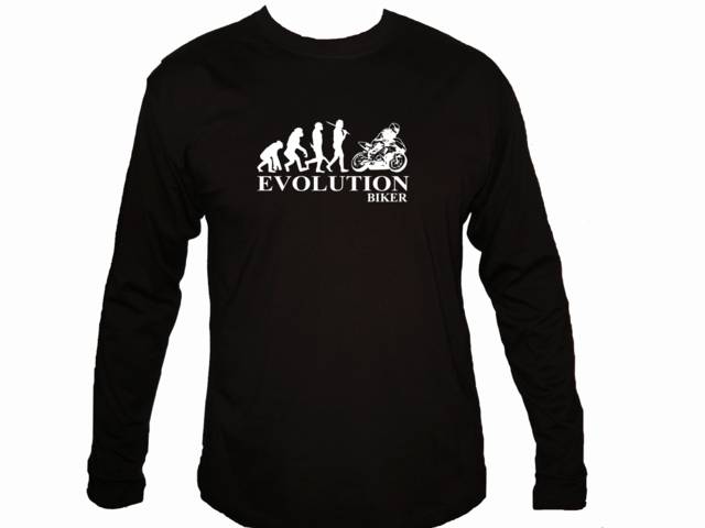 Biker evolution funny evolve customized sleeved t-shirt